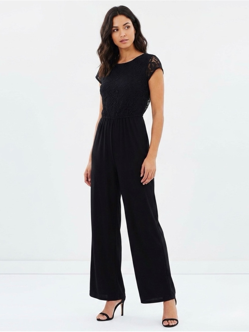 [Beige] Black Lace Jumpsuit